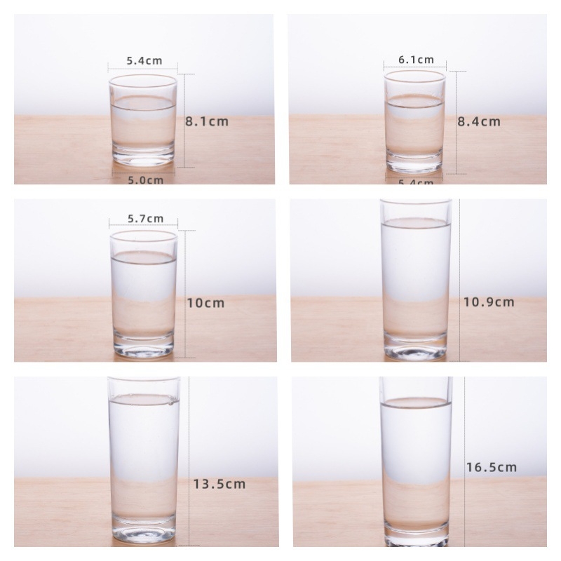 Staklena čaša za vodu od soda-lime stakla, jednovrstna, moderni minimalistički stil, otporna na visoke temperature, mogućnost prilagođavanja