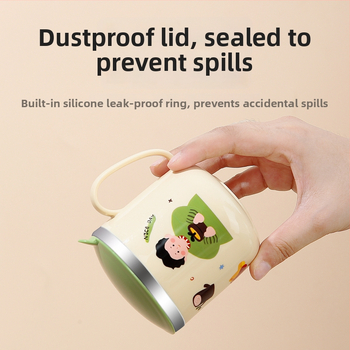 One Wheat 316 nerūdijančio plieno vaikų pieno puodelis – mielas stilius, atspari kritimams