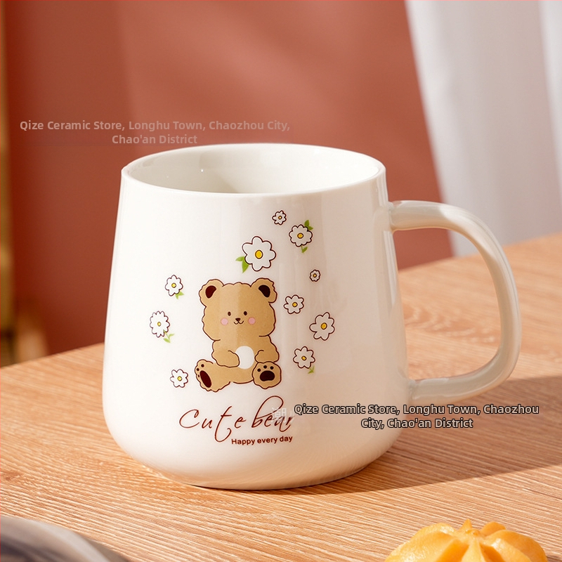 Keraminis puodelis su dangteliu ir šaukšteliu, cilindrinės formos, namų naudojimui