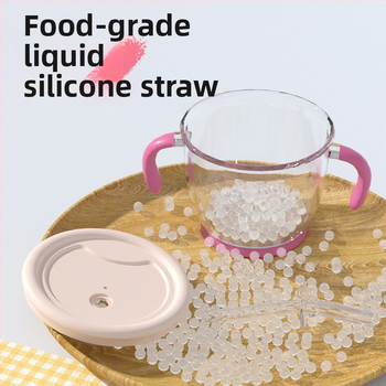 Toukie Vaikų pieno puodelis su šiaudeliu, matavimo skala, mikrobangų krosnelėms tinkamas, PP