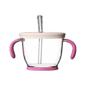 Toukie Vaikų pieno puodelis su šiaudeliu, matavimo skala, mikrobangų krosnelėms tinkamas, PP