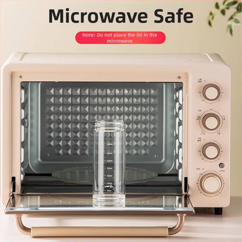 Stiklo pieno puodelis su rankena ir matavimo skalė, mikrobangų krosnelė saugi, nešiojama