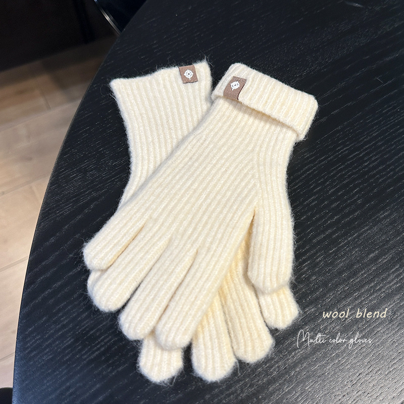 Μακριά, σφιχτά, χειμερινά γάντια χωρίς δάχτυλα με οθόνη αφής, νέου στυλ, μονόχρωμο, υψηλής ποιότητας, απαλά και ευέλικτα με μαλλί.