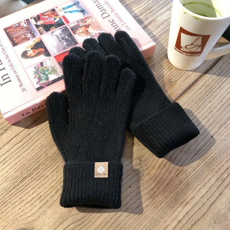 Μακριά, σφιχτά, χειμερινά γάντια χωρίς δάχτυλα με οθόνη αφής, νέου στυλ, μονόχρωμο, υψηλής ποιότητας, απαλά και ευέλικτα με μαλλί.