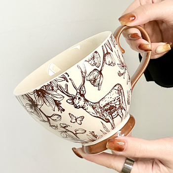 Šiaurietiško stiliaus keraminė puodelis universaliniam naudojimui (Nėra tinkamas kaip dovana)