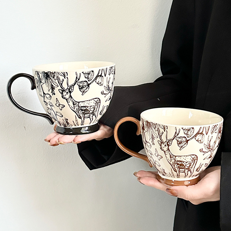 Šiaurietiško stiliaus keraminė puodelis universaliniam naudojimui (Nėra tinkamas kaip dovana)