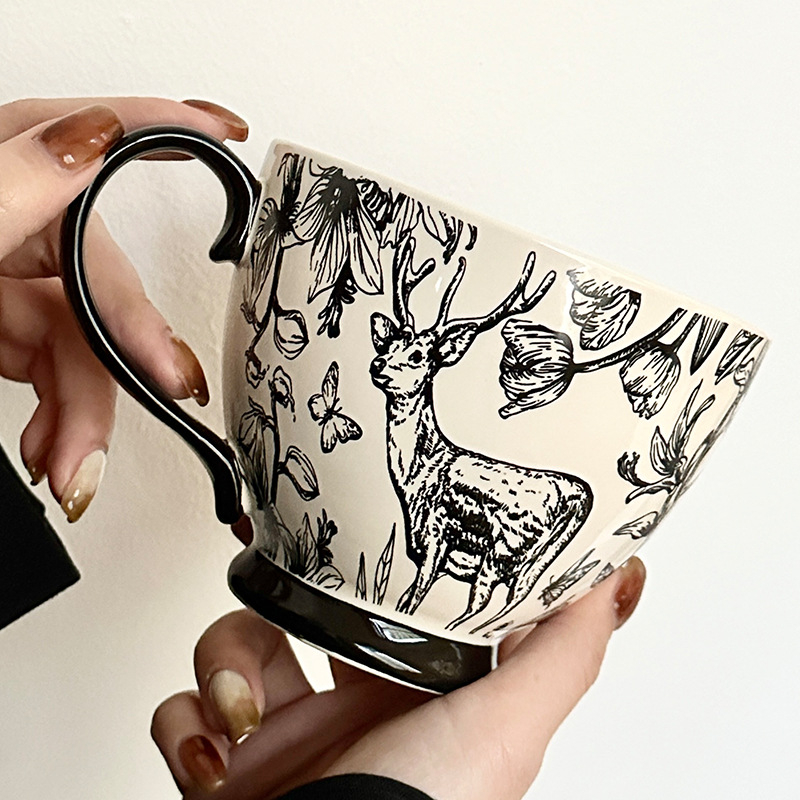 Šiaurietiško stiliaus keraminė puodelis universaliniam naudojimui (Nėra tinkamas kaip dovana)