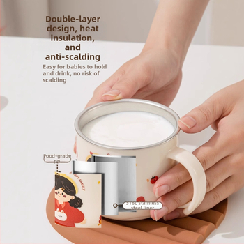 316L nerūdijančio plieno vaiko puodelis su dangteliu, maisto kokybės, mielas stilius (316L plienas; maisto kokybės; su dangteliu; vaikams; mielas stilius)