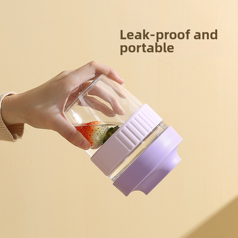 Avižinių dribsnių ir jogurto puodelis pusryčiams su dangteliu ir šaukšteliu — uždara, nešiojama, PP medžiaga, stilius Creative Trend