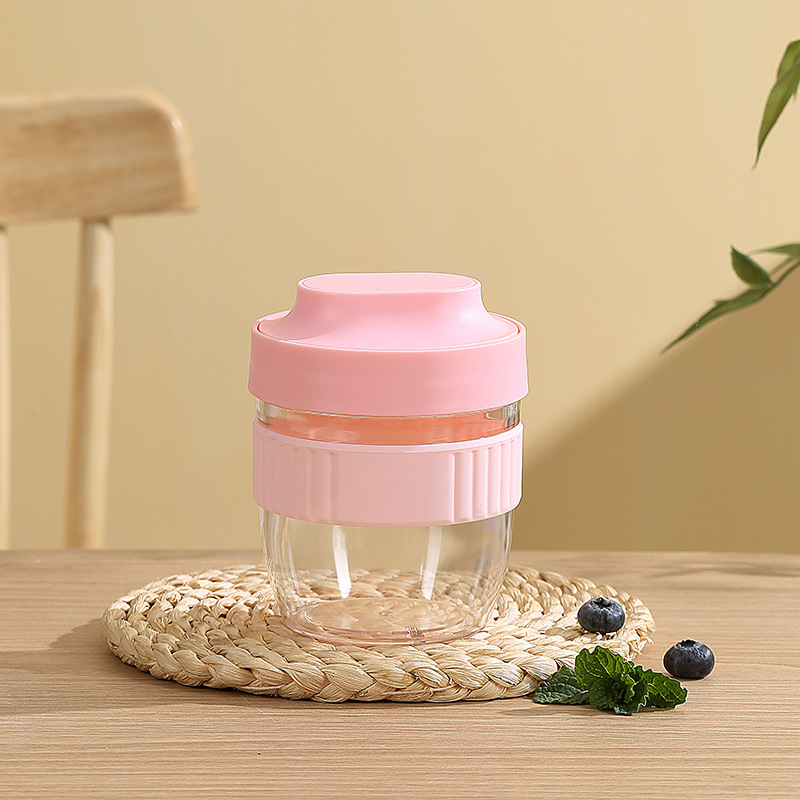 Avižinių dribsnių ir jogurto puodelis pusryčiams su dangteliu ir šaukšteliu — uždara, nešiojama, PP medžiaga, stilius Creative Trend