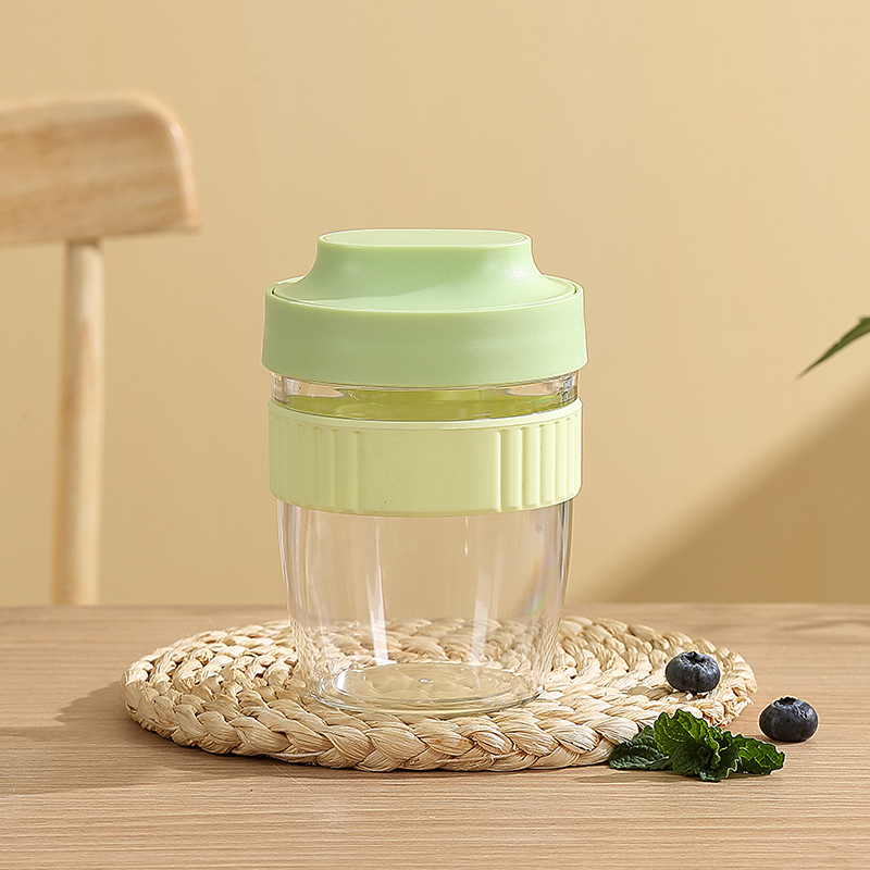 Avižinių dribsnių ir jogurto puodelis pusryčiams su dangteliu ir šaukšteliu — uždara, nešiojama, PP medžiaga, stilius Creative Trend