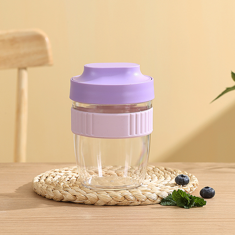 Avižinių dribsnių ir jogurto puodelis pusryčiams su dangteliu ir šaukšteliu — uždara, nešiojama, PP medžiaga, stilius Creative Trend