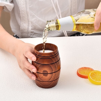 Medinis alaus bokalas, cilindrinės formos, aukštos temperatūros atsparumas, galima individualizuoti su logotipu