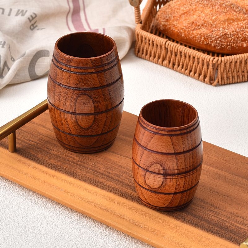 Medinis alaus bokalas, cilindrinės formos, aukštos temperatūros atsparumas, galima individualizuoti su logotipu