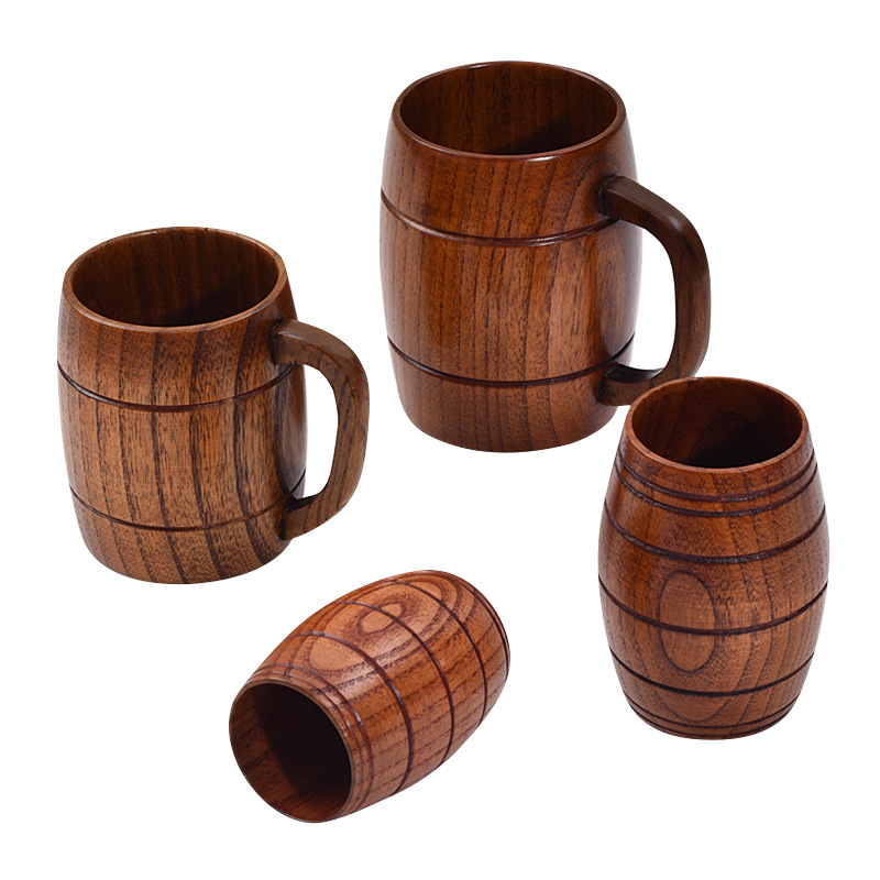Medinis alaus bokalas, cilindrinės formos, aukštos temperatūros atsparumas, galima individualizuoti su logotipu
