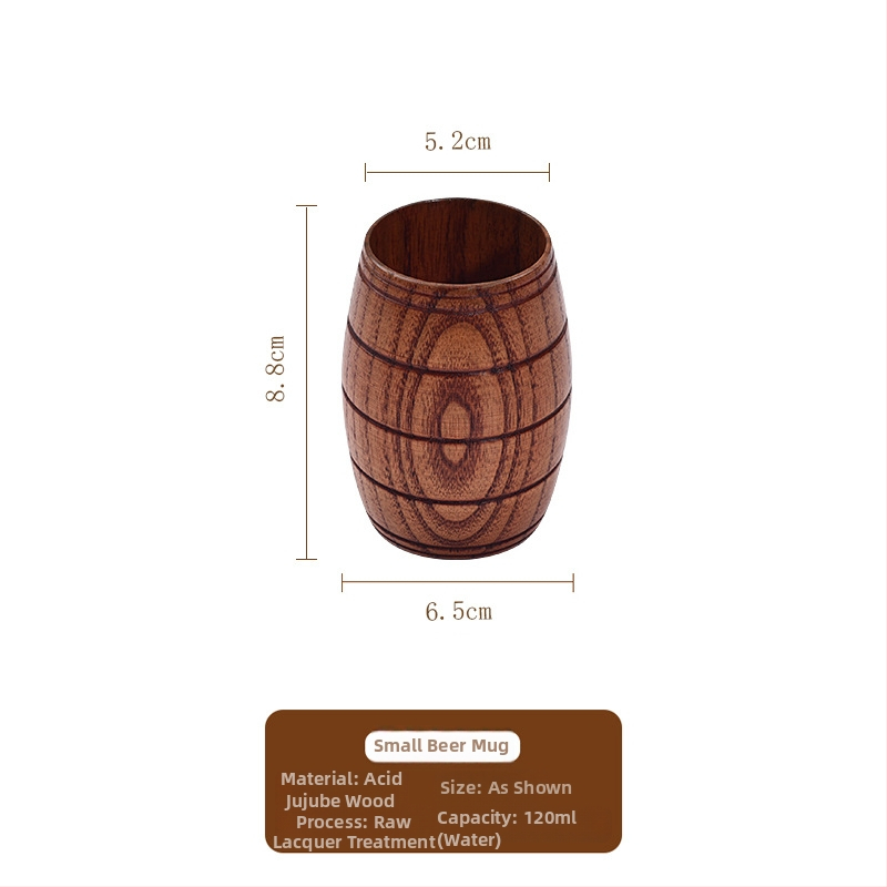 Medinis alaus bokalas, cilindrinės formos, aukštos temperatūros atsparumas, galima individualizuoti su logotipu