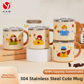 304 nerūdijančio plieno puodelis, dviejų sluoksnių izoliacija, dangtelis, nešiojamas