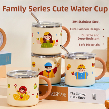 304 nerūdijančio plieno puodelis, dviejų sluoksnių izoliacija, dangtelis, nešiojamas