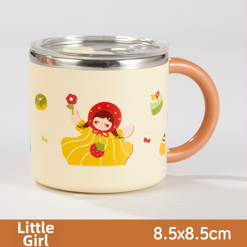 304 nerūdijančio plieno puodelis, dviejų sluoksnių izoliacija, dangtelis, nešiojamas