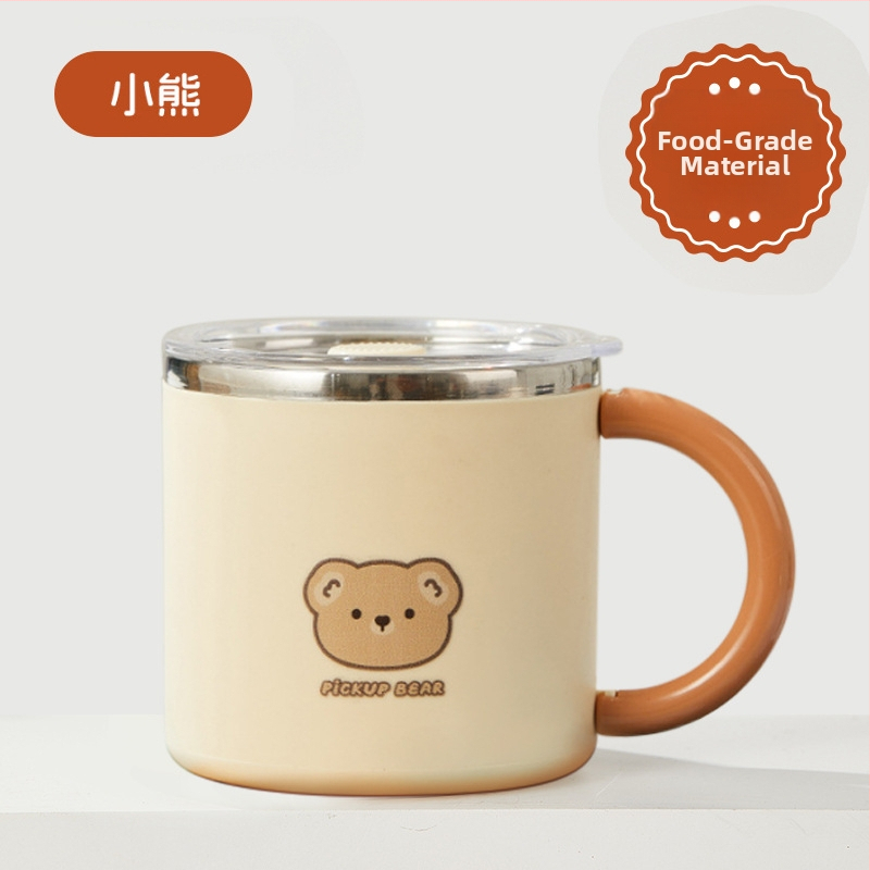 304 nerūdijančio plieno puodelis, dviejų sluoksnių izoliacija, dangtelis, nešiojamas