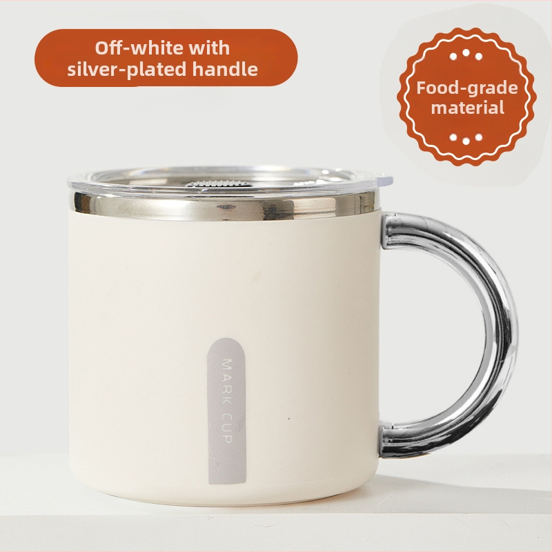 304 nerūdijančio plieno puodelis, dviejų sluoksnių izoliacija, dangtelis, nešiojamas