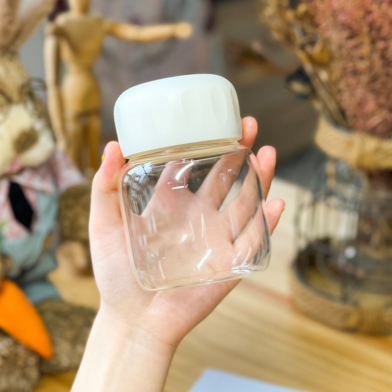 Стъклена чаша за вода с капак, модерен минималистичен дизайн, печат на лого, еднослойна стъклена чаша, устойчива на високи температури