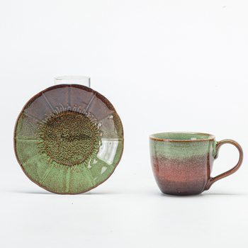 Keraminė kavos puodelis su rankenėle, Kiln spalvų modelis, aukšta temperatūros atsparumas, pritaikymas galimas