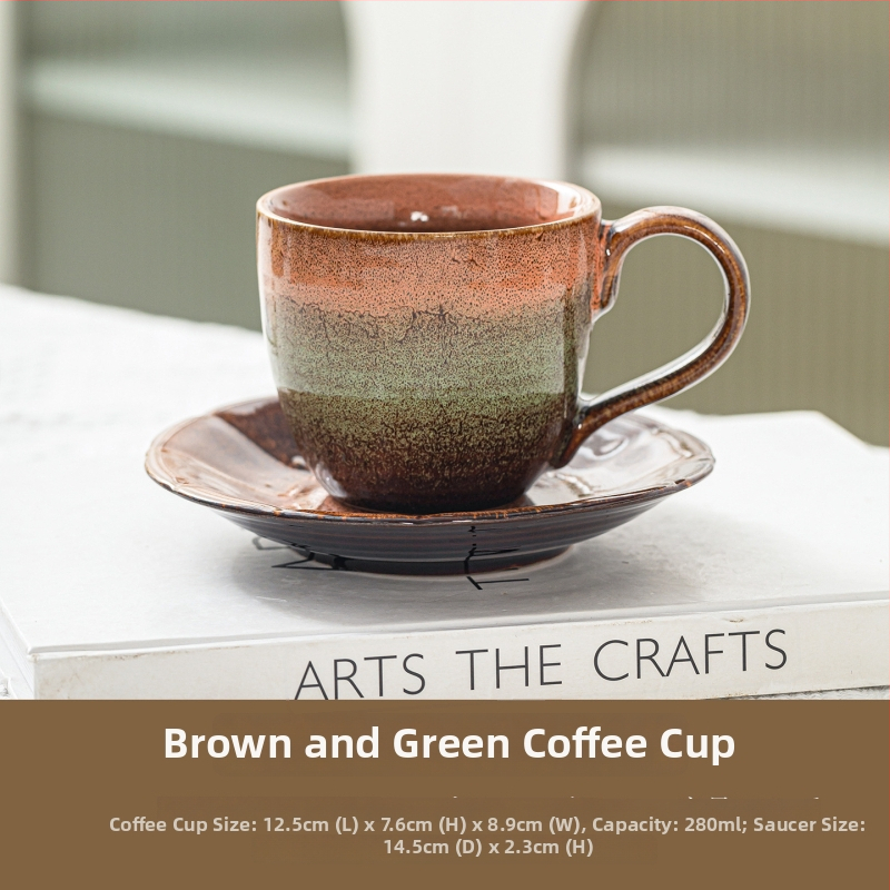 Keraminė kavos puodelis su rankenėle, Kiln spalvų modelis, aukšta temperatūros atsparumas, pritaikymas galimas