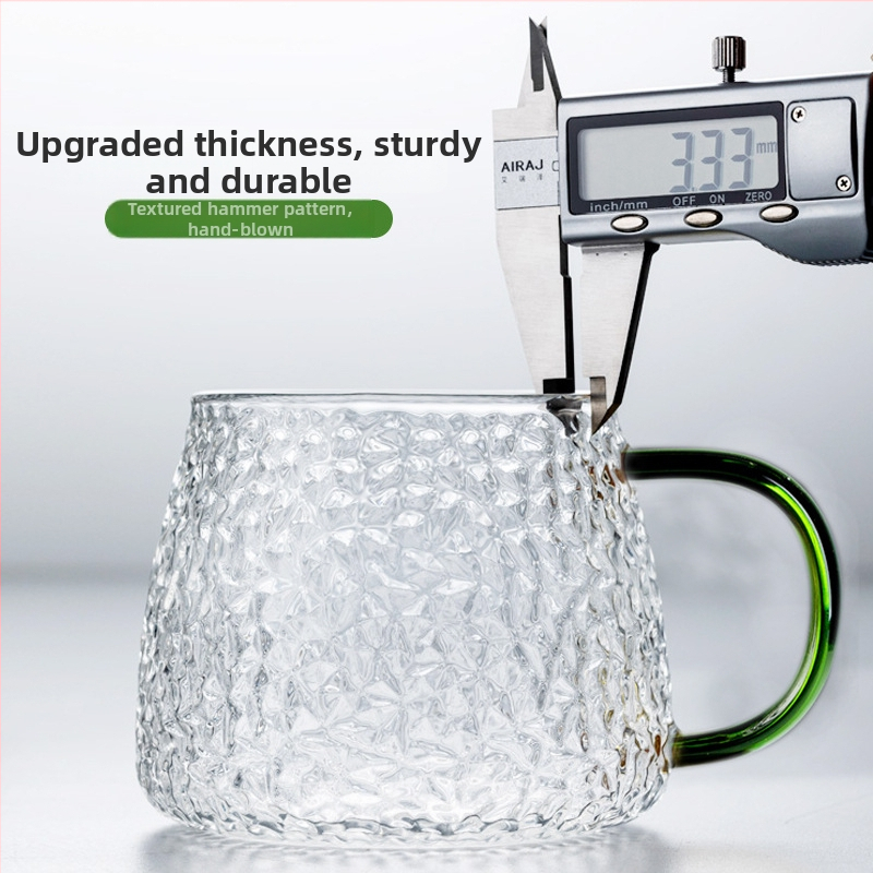 Vee tass käepidemega, jaapani stiilis, borosilikaatklaas, ühekihiline, kõrge temperatuuritaluvus