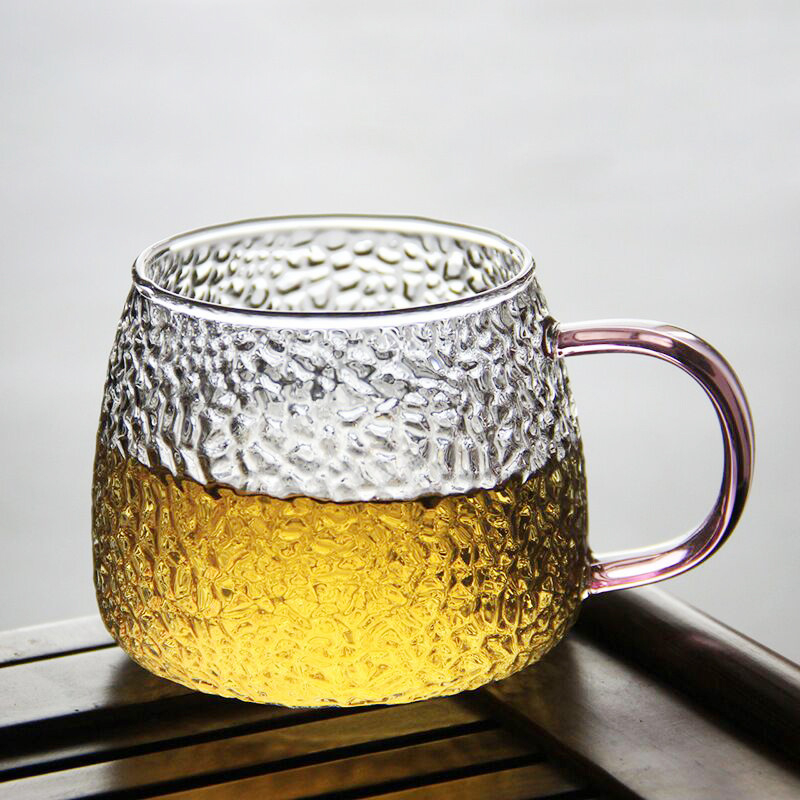 Vandens taurė su rankena, japoniško stiliaus, borosilikatinis stiklas, vieno sluoksnio, atspari aukštoms temperatūroms