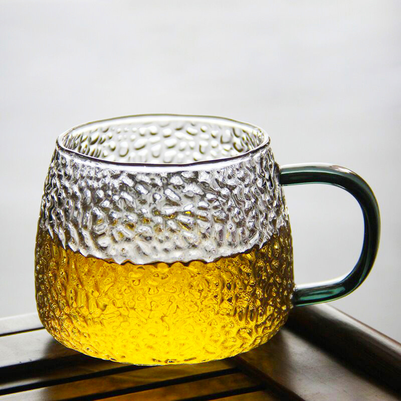 Vandens taurė su rankena, japoniško stiliaus, borosilikatinis stiklas, vieno sluoksnio, atspari aukštoms temperatūroms