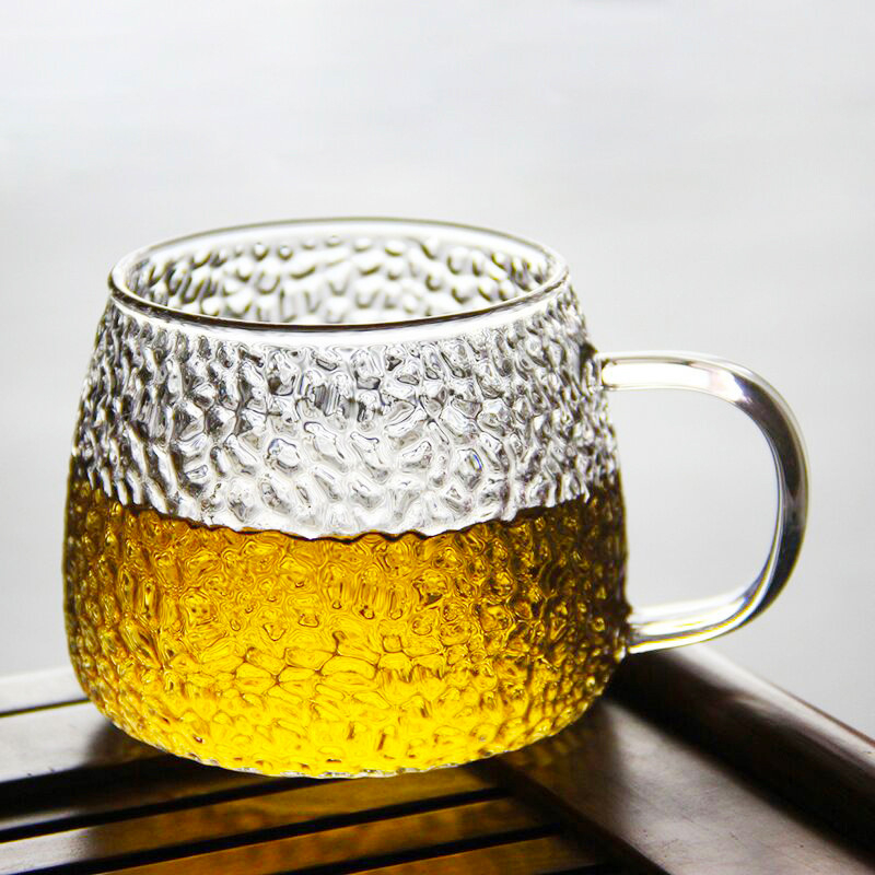 Vandens taurė su rankena, japoniško stiliaus, borosilikatinis stiklas, vieno sluoksnio, atspari aukštoms temperatūroms