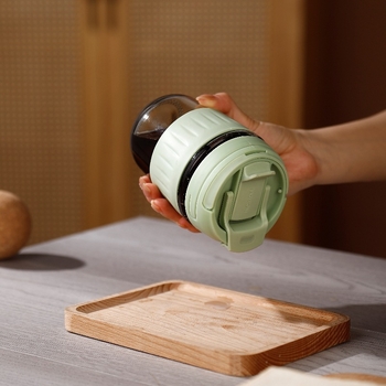 Izoliuotas stiklo vandens puodelis, nepralaidus, su dangteliu ir šiaudeliu