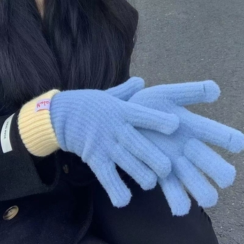 Ζεστά χειμωνιάτικα γάντια εμπλουτισμένα με ντοπαμίνη, νέα γάντια χωρίς δάχτυλα με οθόνη αφής, ανθεκτικά στο κρύο για το φθινόπωρο και τον χειμώνα, κορεάτικου τύπου, γενικής χρήσης για ποδηλασία.