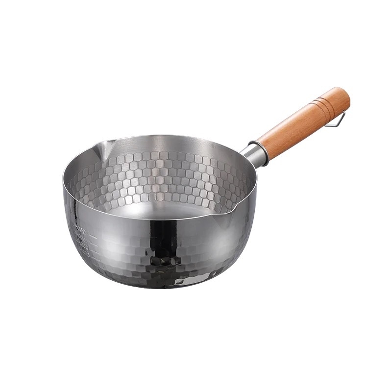 Pieninė keptuvė iš 304 nerūdijančio plieno, japoniško stiliaus, be dangos, su garinimo įdėklu ir stiklo dangčiu, vieno dugno, modelis 5485754