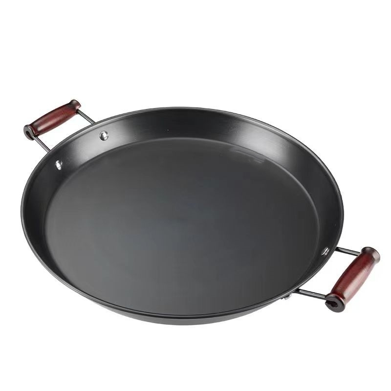 Tegpanakij tiganj od kovanog željeza, bez premaza, univerzalna kompatibilnost s plinskim/indukcijskim pločama, s dvostrukim ručkama, model ZRDF001