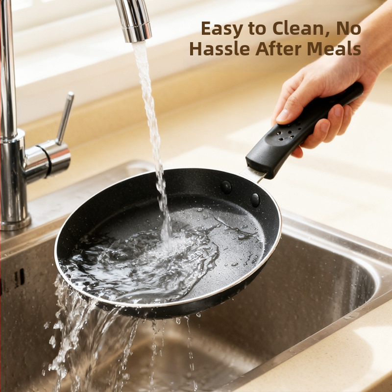 Tava za palačinke s aluminijskom zlitinom i Maifan kamenom, neprijanjajuća, višeslojno dno, dubina 1,5 cm