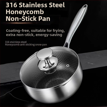 Pieno puodas iš 316 nerūdijančio plieno su medaus tinklo nelipia danga, stiklo dangtis ir daugiasluoksnis dugnas, modelis FW-XPG