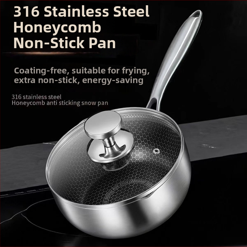 Pieno puodas iš 316 nerūdijančio plieno su medaus tinklo nelipia danga, stiklo dangtis ir daugiasluoksnis dugnas, modelis FW-XPG