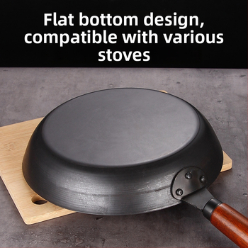 Tava za prženje s ravnim dnom, čelična, neprijanjajuća, bez premaza, model HGJG6, kineski stil