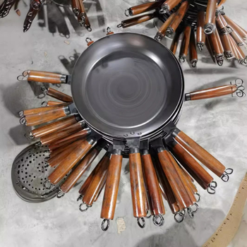 Tava za prženje s ravnim dnom, čelična, neprijanjajuća, bez premaza, model HGJG6, kineski stil