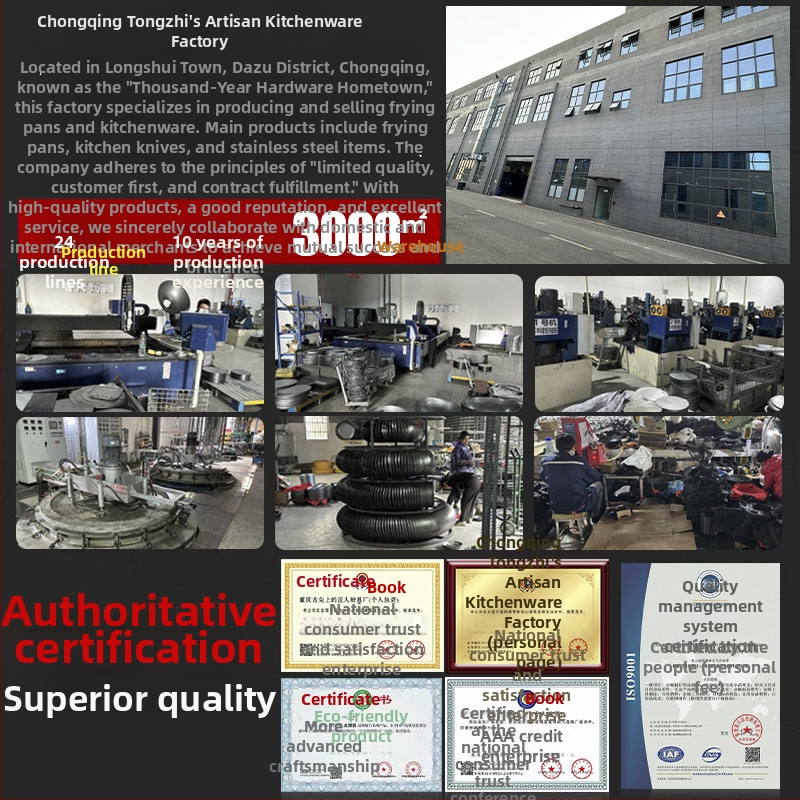 Kalta geležies wok be dangos, neprilipantis paviršius, plokščias dugnas, nerūdijančio plieno dangtis