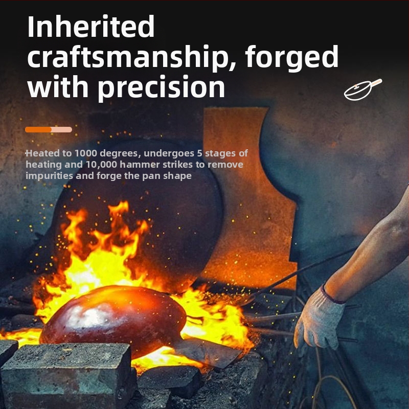 Kalta geležies wok be dangos, neprilipantis paviršius, plokščias dugnas, nerūdijančio plieno dangtis