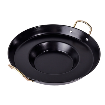 Integrirani tiganj za griliranje i prženje s udubljenim dnom, rafinirano željezo, bez premaza, pogodan za plinske ploče