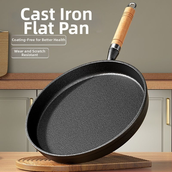 A-22 lijevana tava s ravnim dnom, bez premazivanja, antiadhesivna, kompatibilna s indukcijom i plinskim štednjakom