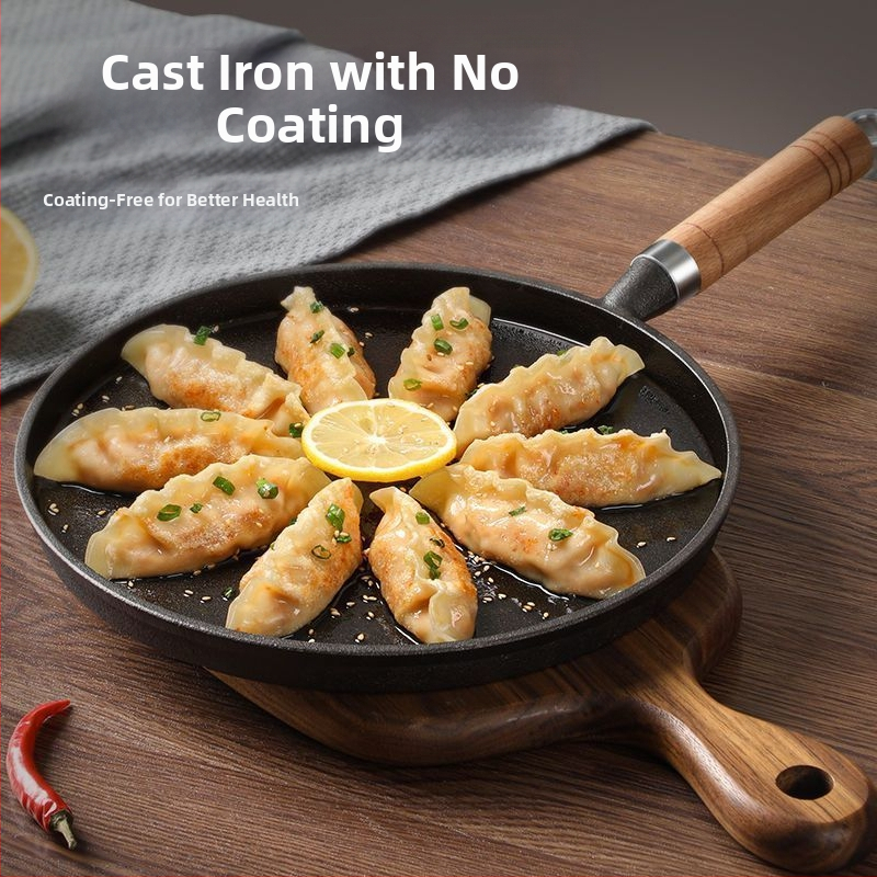 A-22 lijevana tava s ravnim dnom, bez premazivanja, antiadhesivna, kompatibilna s indukcijom i plinskim štednjakom