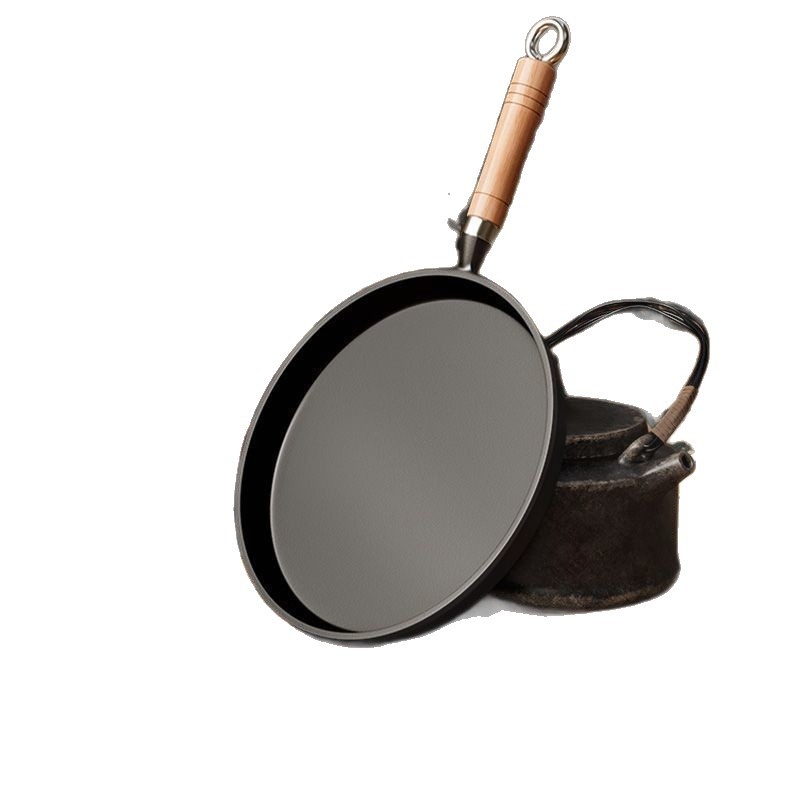 A-22 lijevana tava s ravnim dnom, bez premazivanja, antiadhesivna, kompatibilna s indukcijom i plinskim štednjakom