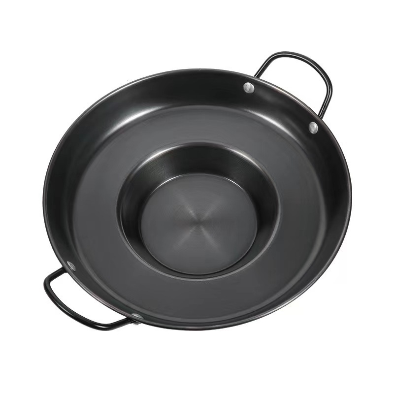 Tava od kovanog željeza nitridirana, debela, otporna na hrđu, bez premaza, model DHLG002, pogodna za plin i indukciju
