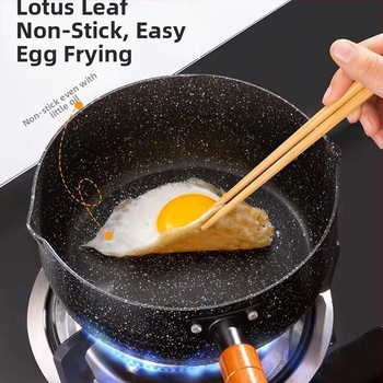 Pieninis puodas iš geležies su nelipnia danga, modelis NG001, stiklo dangtelis