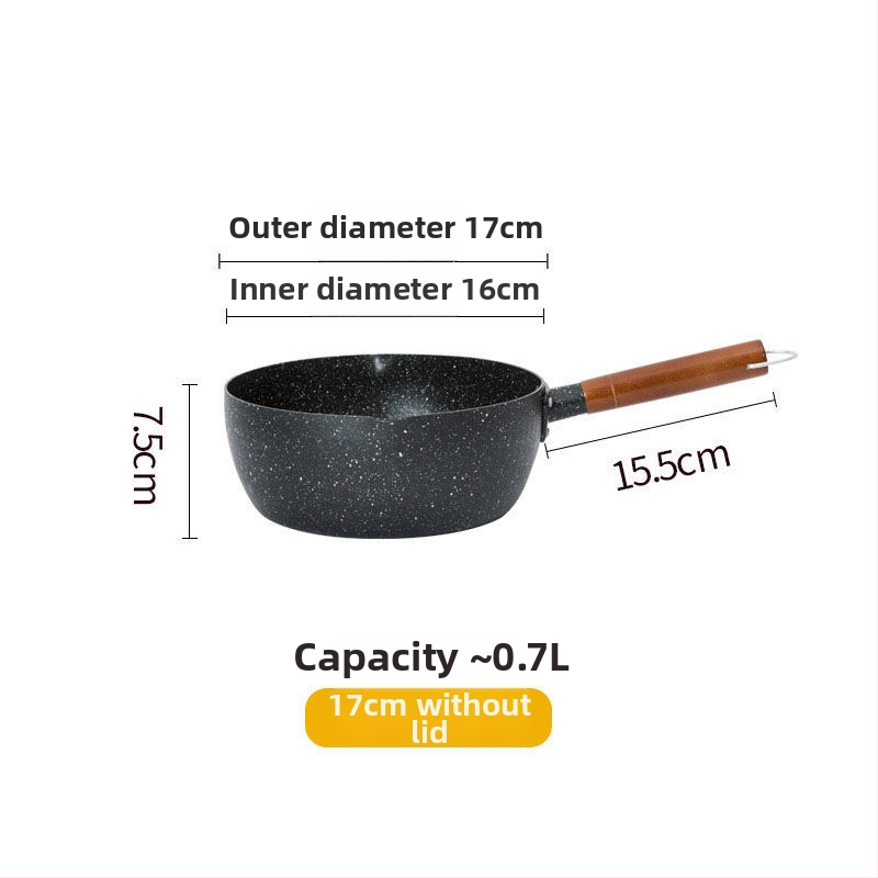 Pieninis puodas iš geležies su nelipnia danga, modelis NG001, stiklo dangtelis